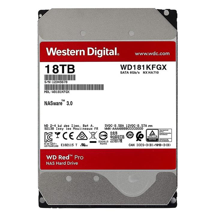 هارد اینترنال وسترن دیجیتال ظرفیت 18 ترابایت مدل WD Red Pro NAS HDD Western Digital Red NAS Pro 18TB